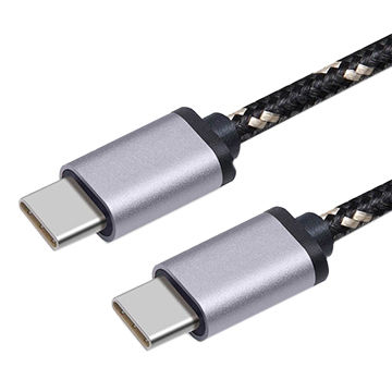 USB-C to C Data Charging Cable, Metal Plug with Mesh Jacket